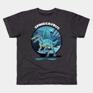 Spinosaurus Dinosaur Design With Background Kids T-Shirt